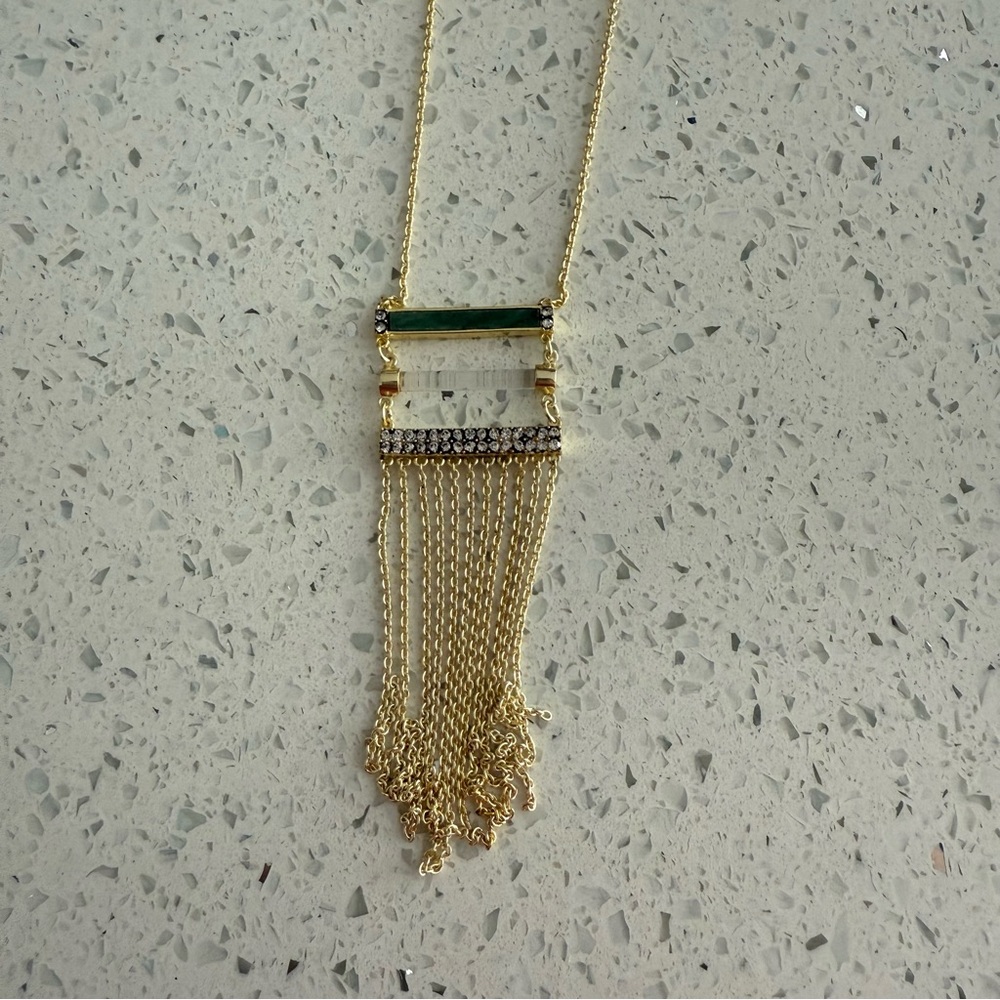NWT Sole Society Fringe Genuine Semi-Precious Necklace - Picture 3 of 5